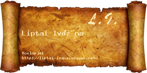 Liptai Ivána névjegykártya